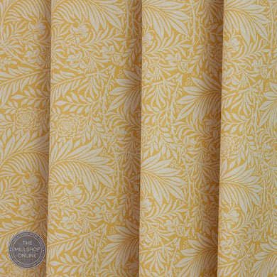 Duston Honey Ochre - Yellow floral fabric for curtains