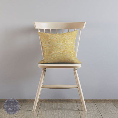 Duston Honey Ochre - Ochre Leaf fabric for upholstery