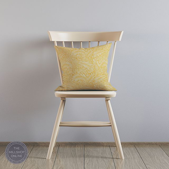 Duston Honey Ochre - Ochre Leaf fabric for upholstery