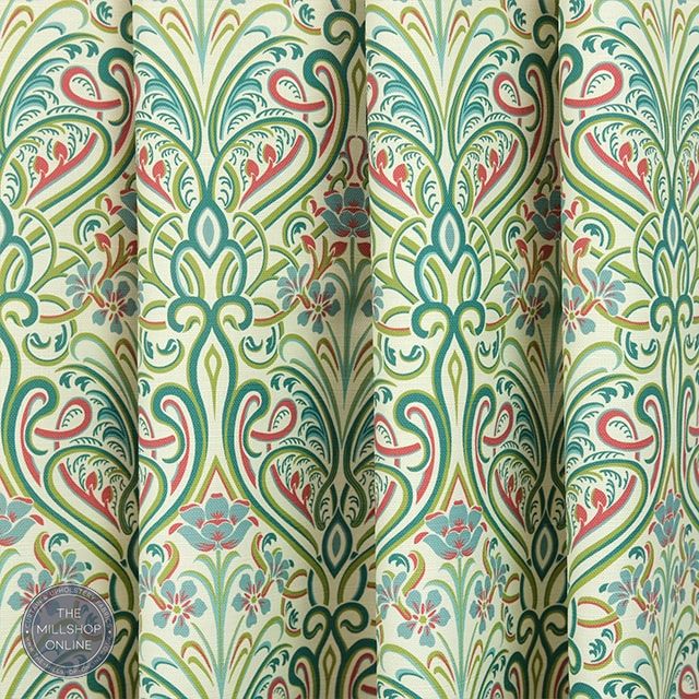Hathaway Aqua - Aqua William Morris floral design fabric for roman blinds
