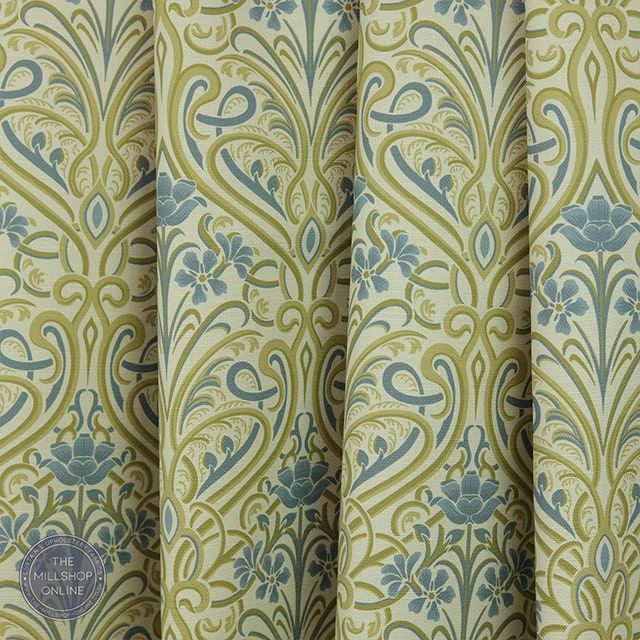 Hathaway Prussian - Blue William Morris flower design curtain fabric for sale