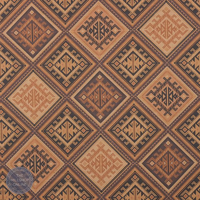 Kilim Chestnut - Chestnut Kilim fabric for curtains uk