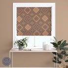 Kilim Chestnut - Chestnut Brown Persian kilim print fabric for roman blinds uk