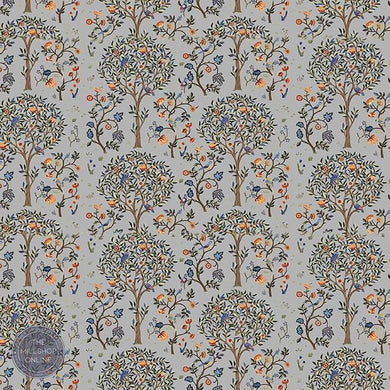 Life Tree Grey Linen Curtain Fabric