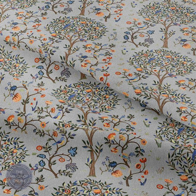 Life Tree Grey - Grey floral tree design fabric for roman blinds