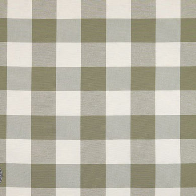 Norfolk Check Sage - Sage green check fabric for curtains uk