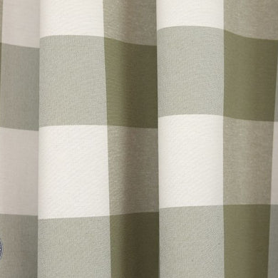Norfolk Check Sage -  Green natural large gingham check roman blind fabric