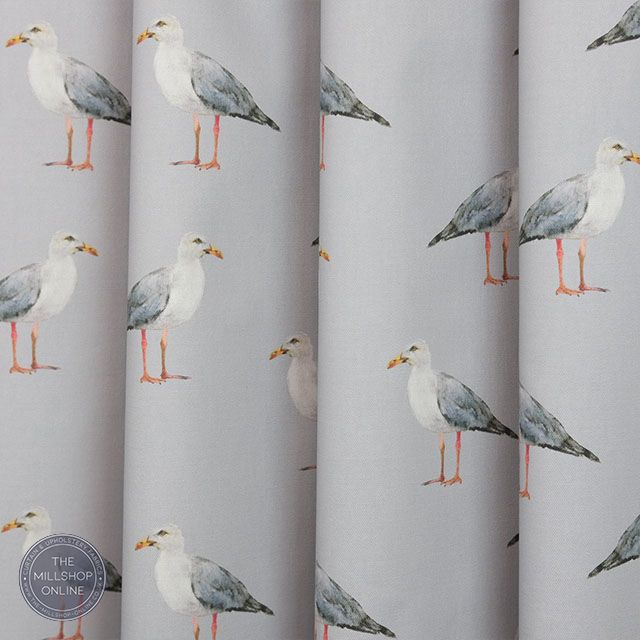 Seagulls Vibrant Orange Roman Blind Fabrc