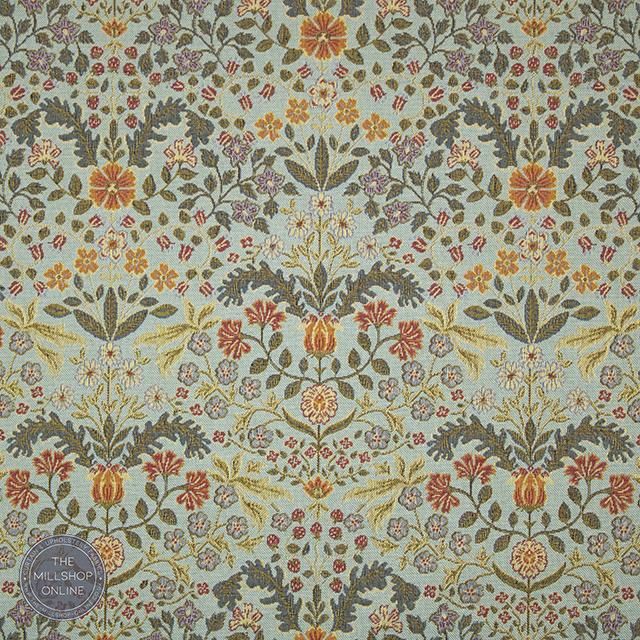 Stately Tapestry Duck Egg Upholstery Fabric