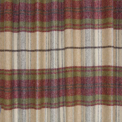Hamilton Plaid Red Oatmeal - Cream red tartan fabric for upholstery uk