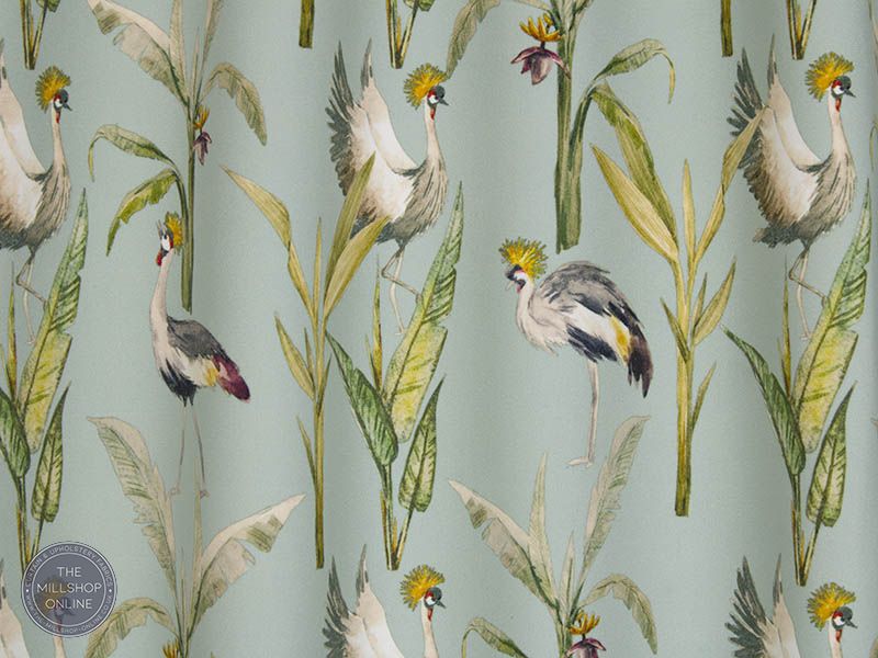 Sarus Velvet Fabric Duck Egg - Duck Egg 100% polyester sewing fabric