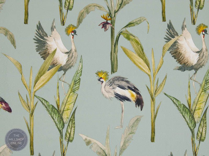 Sarus Velvet Fabric Duck Egg - Duck Egg 100% polyester sewing fabric