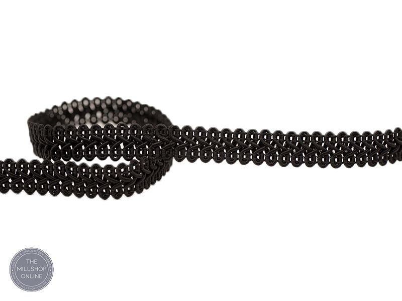 Scroll Gimp Braid 12mm Black