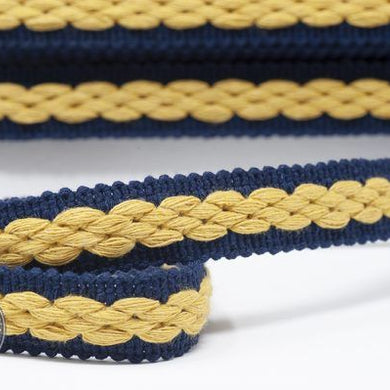 Woven Braid Trim Navy/Mustard