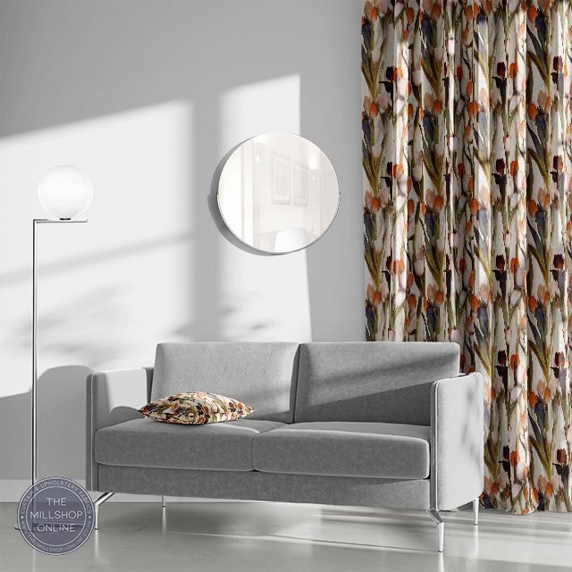 Tulips Vibrant Orange Roman Blind Fabrc