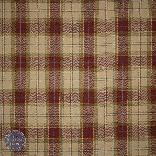 Westerdale Red Earth Flat Plaid Fabric